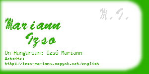 mariann izso business card
